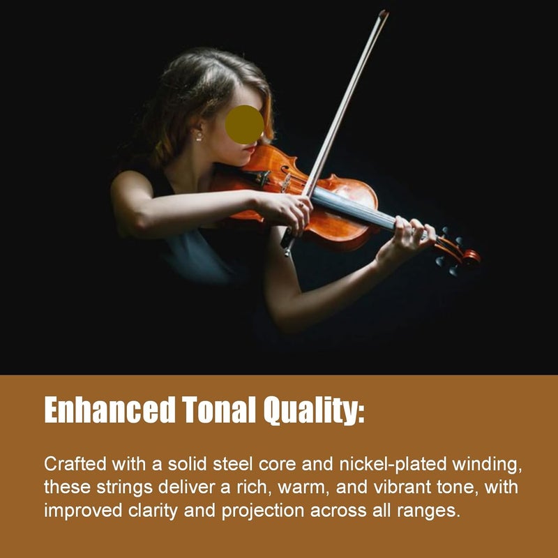 Cheerock 4 Set Violin Strings Full Size 4/4, Universal Steel Core Strings G-D-A-E with Nickel-plated Ball End, Medium Gauge for Violin, Sturdy & Responsive, Improve Tone & Playability - Image 5